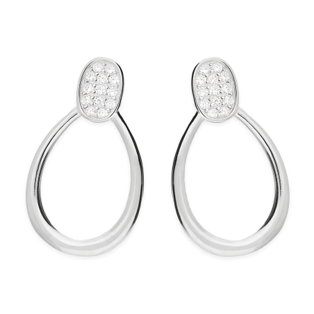 Srebrne Kolczyki Owalne z Cyrkoniami pr. 925 - JubilerSezam.pl