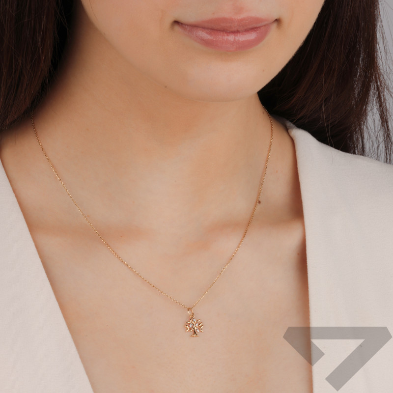 Zawieszka złota drzewko z diamentami AW 82451 Y próba 585