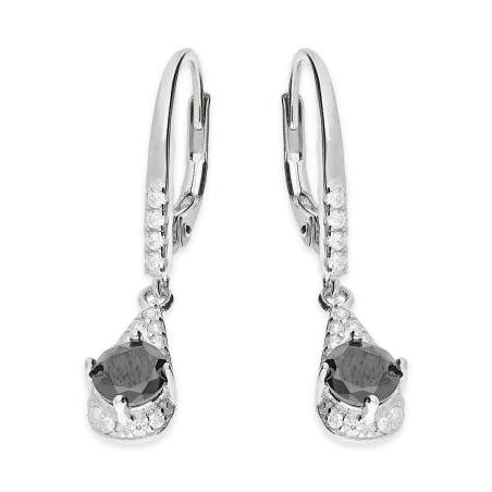 Srebrne kolczyki krople z cyrkoniami pr. 925 - JubilerSezam.pl