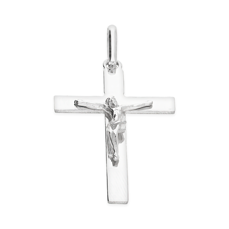Srebrny Krzyżyk z Panem Jezusem pr. 925 - JubilerSezam.pl