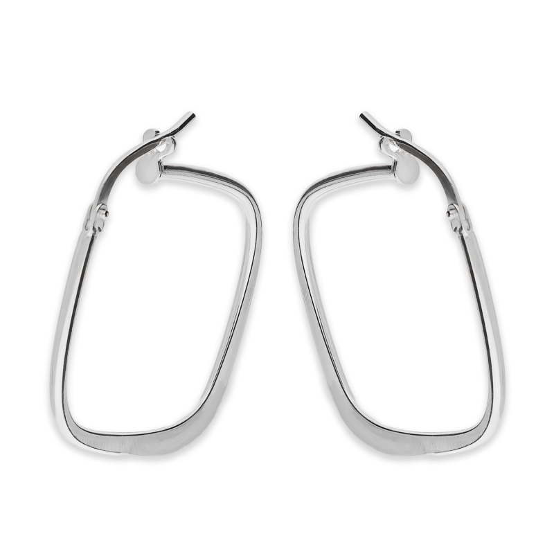 Kolczyki srebrne kwadrat z płaskim dołem/ang.zap M3-052-1 ROD próba 925