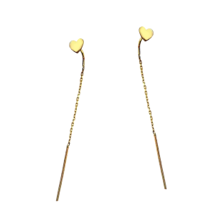 Kolczyki złote gładkie serce/pałąk przeciągane CI 7541 próba 375