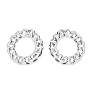 Kolczyki srebrne koło 20 mm pancer/sztyft M3-273 ROD próba 925