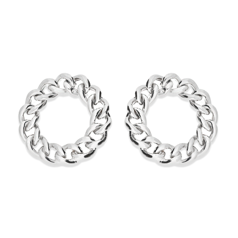 Kolczyki srebrne koło 20 mm pancer/sztyft M3-273 ROD próba 925