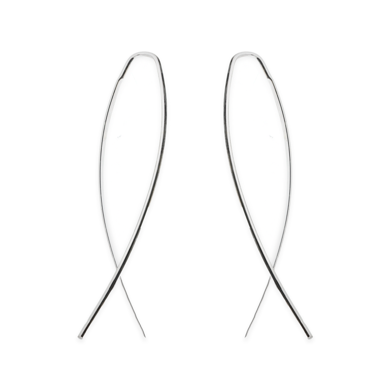 Kolczyki srebrne gładka blaszka /rybka M3-274 ROD próba 925