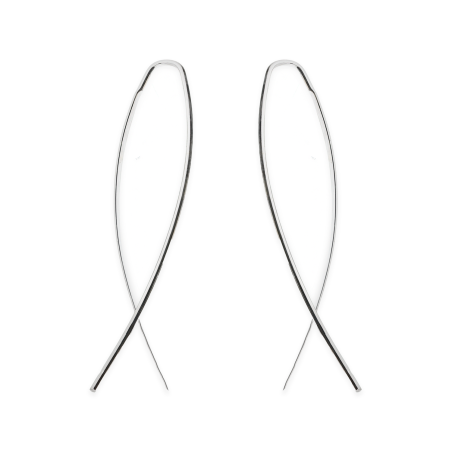 Kolczyki srebrne gładka blaszka /rybka M3-274 ROD próba 925