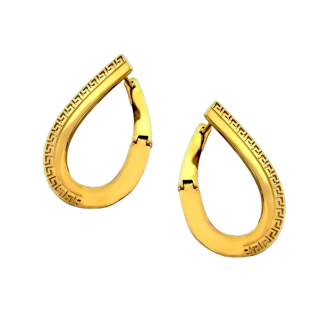 Kolczyki złote kropla z motywem greki/ang.zap. CI 8161A próba 585