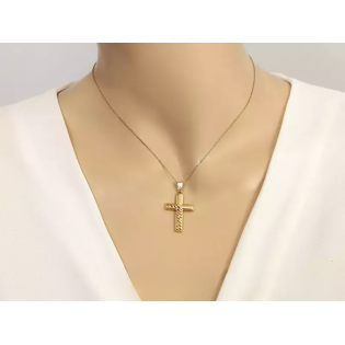 Krzyżyk złoty ażurowy z kwadratowymi ramionami CI 738 próba 375