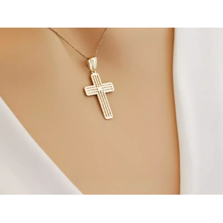 Złoty Krzyżyk z Grawerem pr. 375 - JubilerSezam.pl