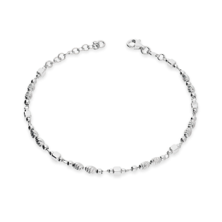 Bransoleta srebrna grawerowane beczułki, kulki i kwadraty M3-285 ROD próba 925