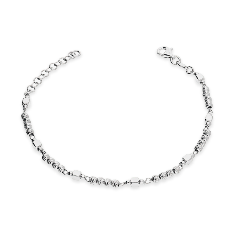 Srebrna Bransoletka Grawerowane Kulki pr. 925 - JubilerSezam.pl