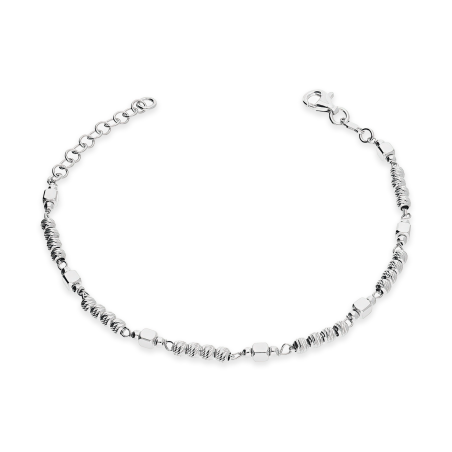 Srebrna Bransoletka Grawerowane Kulki pr. 925 - JubilerSezam.pl
