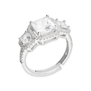 Srebrny Pierścionek z Białymi Cyrkoniami pr. 925 - JubilerSezam.pl