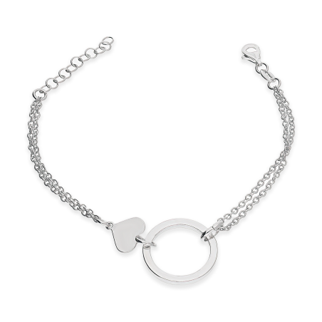 Bransoleta srebrna koło ramka 15 mm z sercem/anker NI BRN37713 ROD próba 925