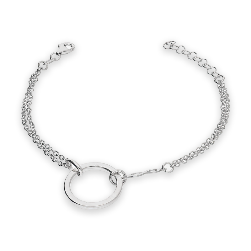 Bransoleta srebrna koło ramka i infinity/anker x2 NI BRN37717 ROD próba 925