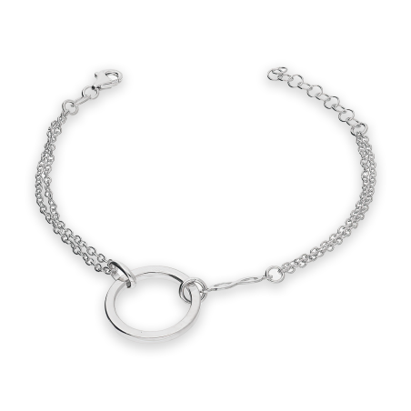 Bransoleta srebrna koło ramka i infinity/anker x2 NI BRN37717 ROD próba 925