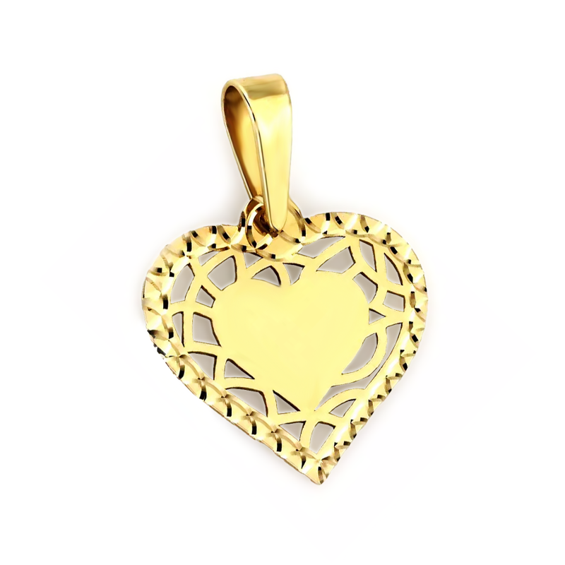 Serduszko złote ażurowe z mniejszym sercem CI 5951 próba 585