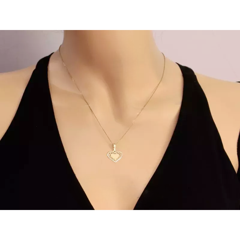 Serduszko złote ażurowe z mniejszym sercem CI 5951 próba 585