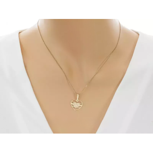 Serduszko złote z paskami i grawerowanym sercem CI 7394 próba 585