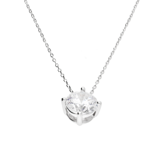 Naszyjnik srebrny biała cyrkonia w czterech łapkach/anker NI CY8MM4Ł-ANK+R ROD próba 925