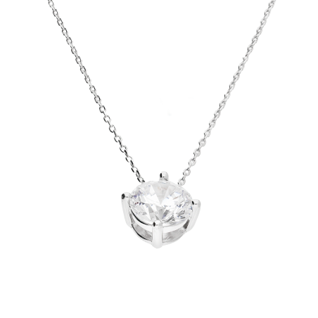 Naszyjnik srebrny biała cyrkonia w czterech łapkach/anker NI CY8MM4Ł-ANK+R ROD próba 925