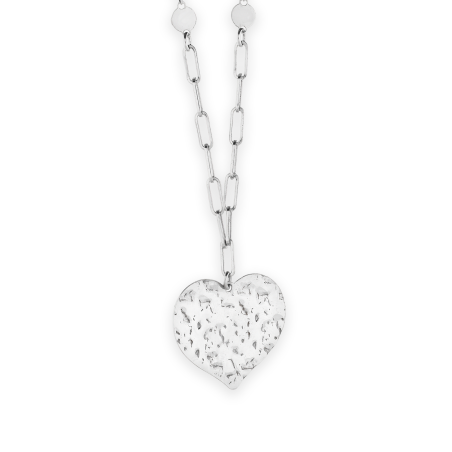 Srebrny naszyjnik serce, mięte i gładkie kółka pr. 925 - JubilerSezam.pl