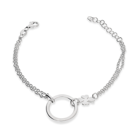 Bransoleta srebrna koło i koniczynka/anker x2 NI GIA14903-BRN37716 ROD próba 925