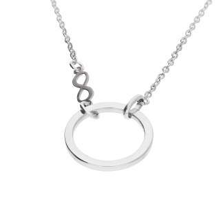 Naszyjnik srebrny koło ramka i infinity/anker NI GIA14904 ROD próba 925