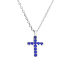 Naszyjnik srebrny krzyżyk z szafirowymi cyrkoniami/anker NI GIZ00141 ROD SA próba 925