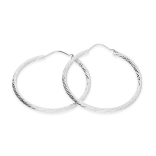 Srebrne kolczyki koła 35mm grawerowane pr. 925 - JubilerSezam.pl