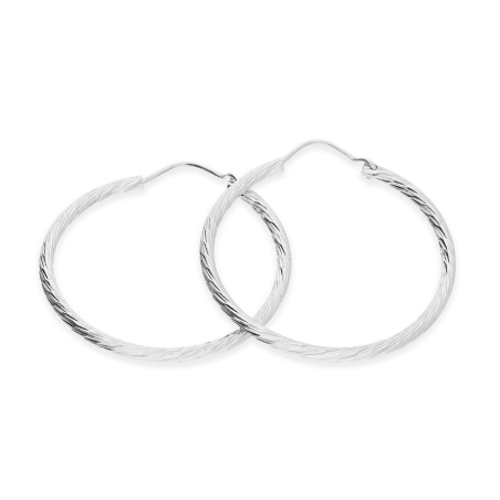 Srebrne kolczyki koła 35mm grawerowane pr. 925 - JubilerSezam.pl