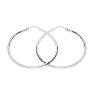 Kolczyki srebrne kółka szarniry 45mm grawerowane NI KSZ-40mm-2,00 dis ROD próba 925