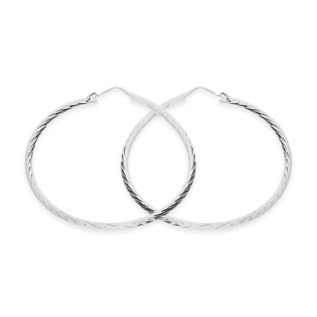 Kolczyki srebrne kółka szarniry 45mm grawerowane NI KSZ-40mm-2,00 dis ROD próba 925