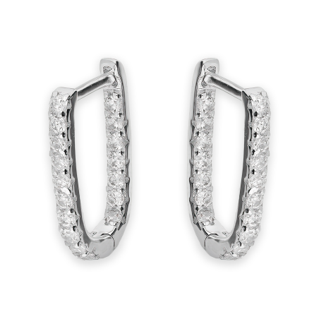 Kolczyki srebrne z rzędem białych cyrkonii/ang.zap. NI ORZ00100 ROD próba 925