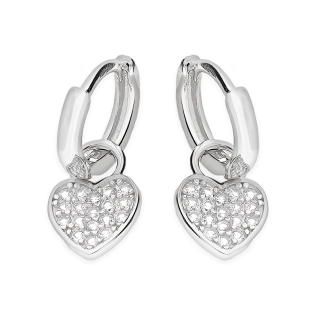 Srebrne Kolczyki Koła z Sercem - JubilerSezam.pl