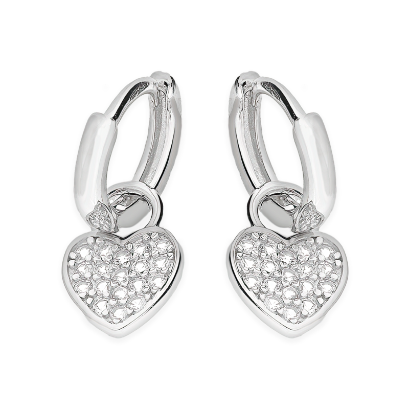 Srebrne Kolczyki Koła z Sercem - JubilerSezam.pl