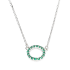 Naszyjnik srebrny koło z zielonymi cyrkoniami/anker PW HS1662 szmaragd próba 925