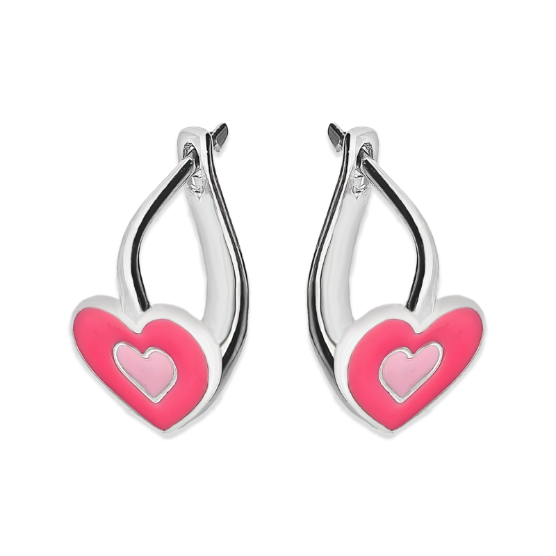 Srebrne kolczyki serduszka dla dziewczynki - JubilerSezam.pl