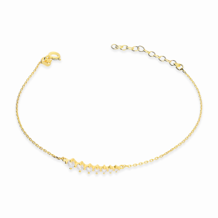 Bransoleta pozłacana białe cyrkonie narastająco/anker PW549 GOLD próba 925