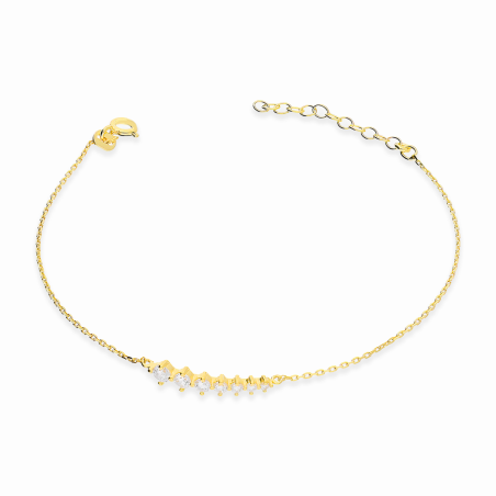 Bransoleta pozłacana białe cyrkonie narastająco/anker PW549 GOLD próba 925