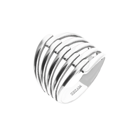 Srebrny Pierścionek Ażurowe Trójkąty pr. 925 - JubilerSezam.pl