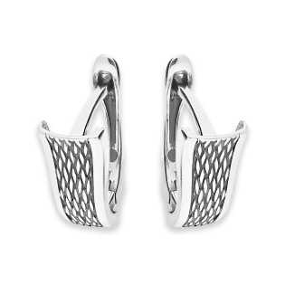 Kolczyki srebrne trójkąt z plecionką/ang.zap. SZ SG-107-KA-R próba 925