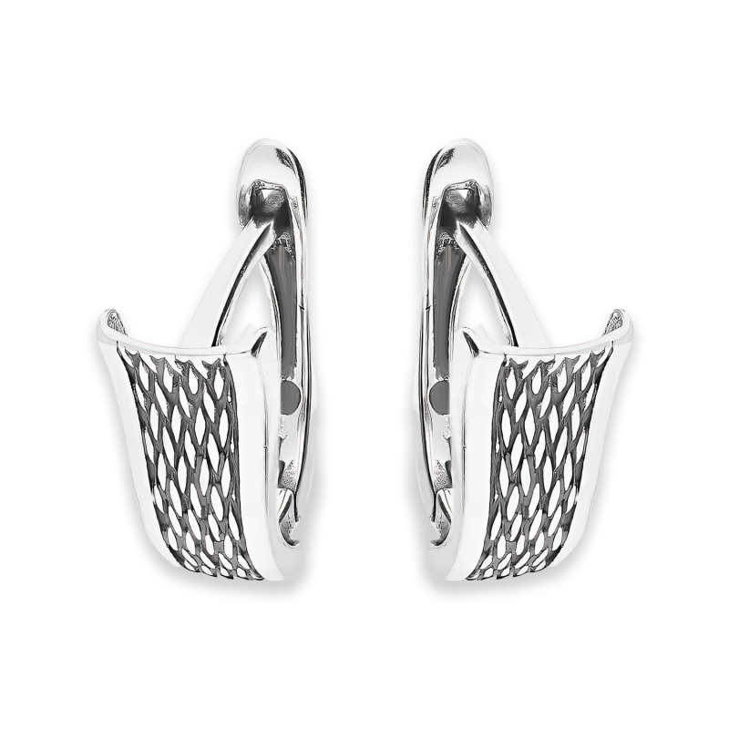 Kolczyki srebrne trójkąt z plecionką/ang.zap. SZ SG-107-KA-R próba 925