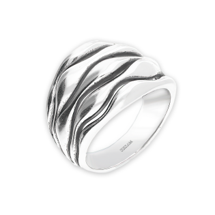 Pierścionek srebrny pięć gładkich fal SZ336 próba 925