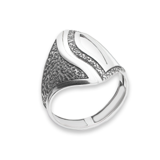 Pierścionek srebrny fala z młotkowaniem SZ339 próba 925