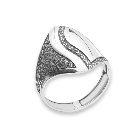 Pierścionek srebrny fala z młotkowaniem SZ339 próba 925