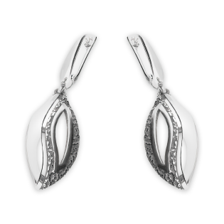 Kolczyki srebrne fala z młotkowaniem/ang.zap. SZ339 próba 925