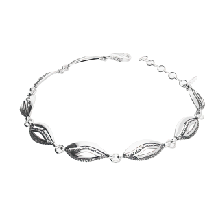 Bransoleta srebrna fale z młotkowaniem SZ339 próba 925