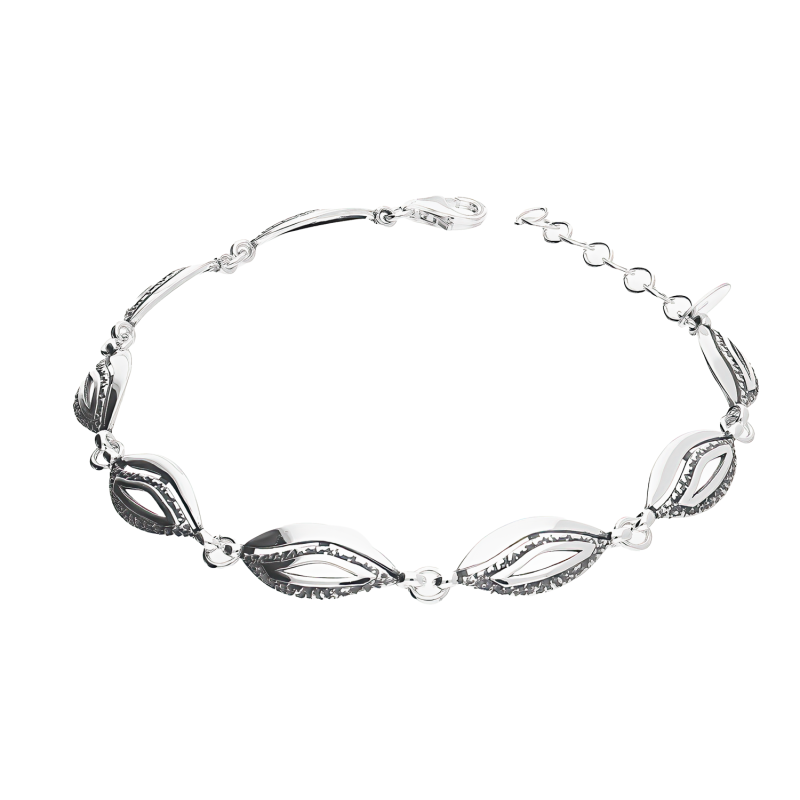 Bransoleta srebrna fale z młotkowaniem SZ339 próba 925