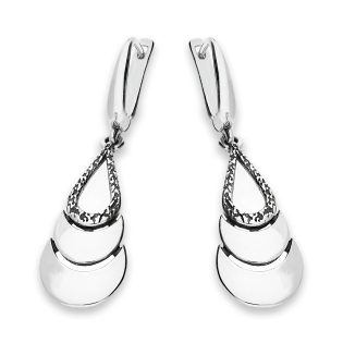 Kolczyki srebrne półksiężyce i młotkowana kropla/ang.zap. SZ340 próba 925